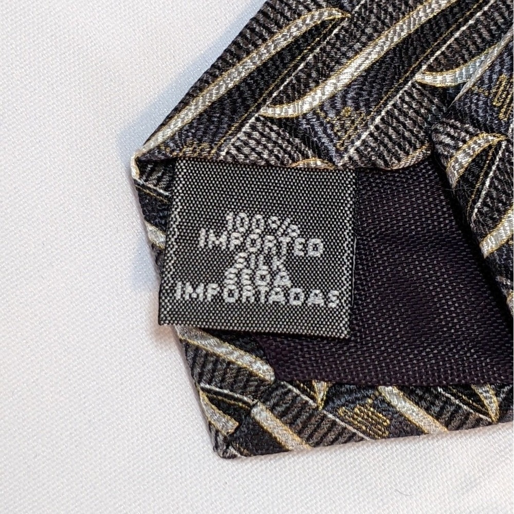 Zylos George Machado Geometric Men's Neck Tie‎ 100% Silk Multi Color - Picture 4 of 6